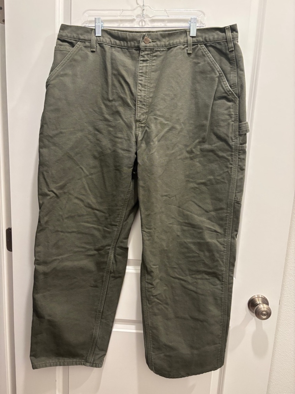 Carhartt Men's Cargo Painter Pants in Olive Green Size 42X30 Insulated